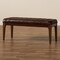 Baxton Studio Walsh Mid-Century Leather-Effect Polyester Upholstered Wood Dining Bench-Dark Brown 194-11757-ZORO - alternate 8